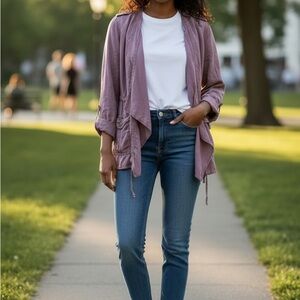 Knox Rose Chic Lavender Open-Front Jacket